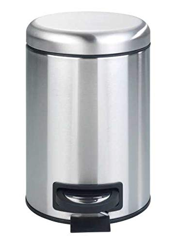 WENKO Leman Cosmetic Pedal Bin Matte Gold 3 L – Cosmetic Bin, Rubbish Bin with Anti-Fingerprint Capacity: 3 litres, stainless steel, 17 x 25 x 22.5 cm, gold