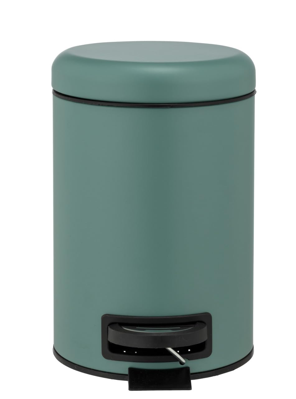 WENKO Leman Cosmetic Pedal Bin Matte Gold 3 L – Cosmetic Bin, Rubbish Bin with Anti-Fingerprint Capacity: 3 litres, stainless steel, 17 x 25 x 22.5 cm, gold