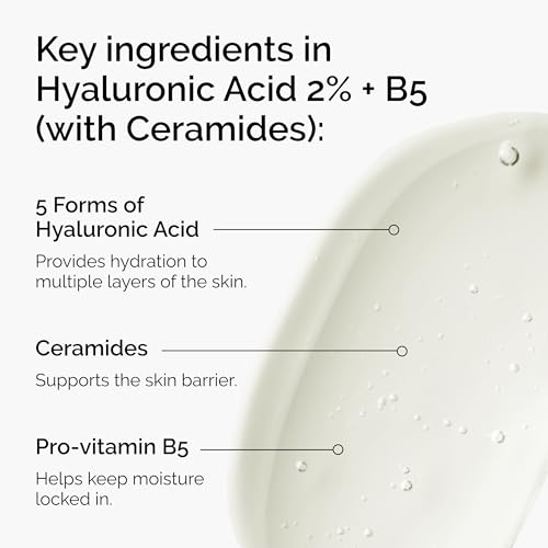 The Ordinary Hyaluronic Acid 2% + B5 (mit Ceramiden), Tiefenwirksames Hydrationsserum für vitalere, glattere Haut, 30ml