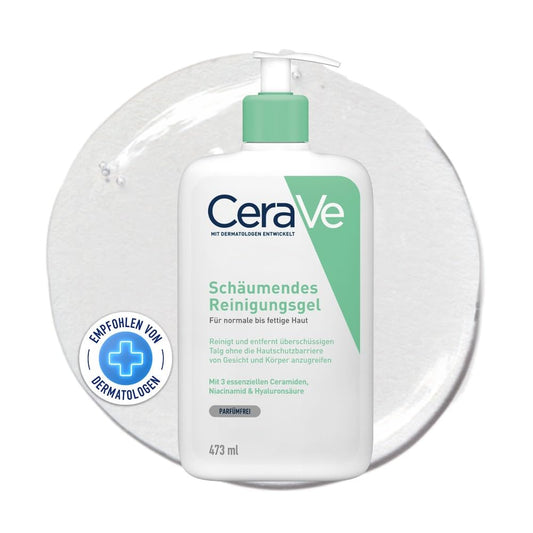 CeraVe Gel de rinçage et lotion anti-feu, avec acide hyaluronique, pour la santé et la peau, sans produits chimiques, pour la neurodermite et les allergies, 473 ml + 88 ml