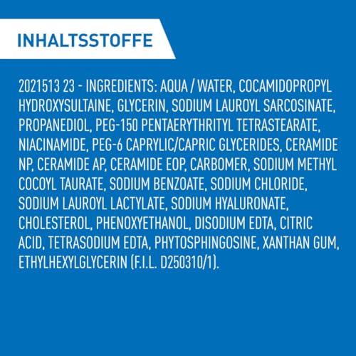 CeraVe Schäumendes Reinigungsgel und Feuchtigkeitslotion, Mit Hyaluronsäure, Für Gesicht und Körper, Ohne Duftstoffe, Auch bei Neurodermitis und Allergien, 473 ml + 88 ml
