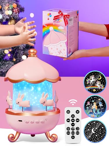 Starry Sky Projector Baby with 15 Films, Music Box Unicorn with 15 Music, 7 Colours Bedside Lamp, Night Light, Unicorn Toy, Girls Toy, Children's Room Decoration