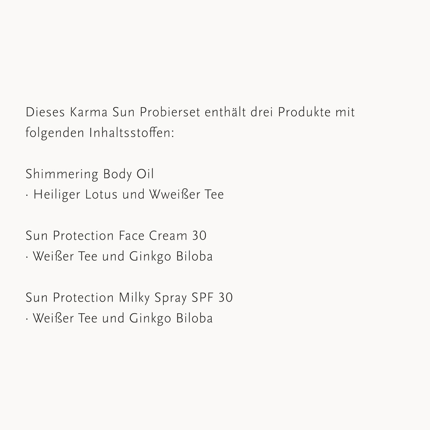 Rituals The Ritual of Karma | Gesichtssonnenschutz mit LSF 30, Sonnenschutzspray mit LSF 30 und schimmerndes Körperöl
