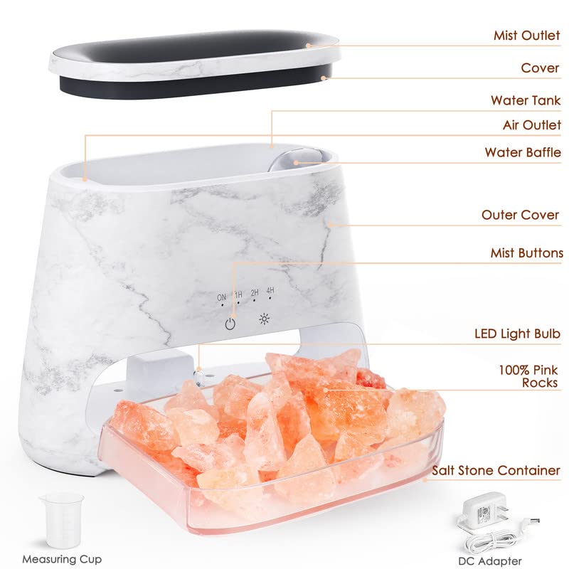 2-in-1 Aroma Diffuser & Salt Range Pakistan Light, Flame Effect for Essential Oils, Humidifier with 3 Brightness, 150 ml