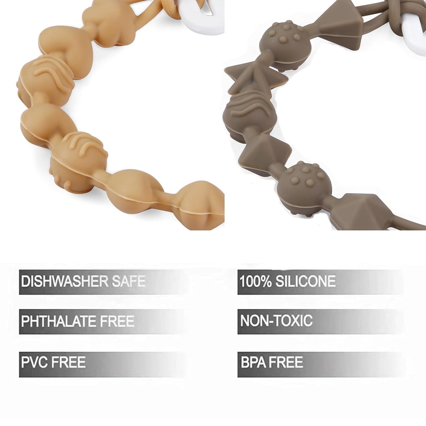 PandaEar 5er-Pack Baby Schnullerkette Silikon