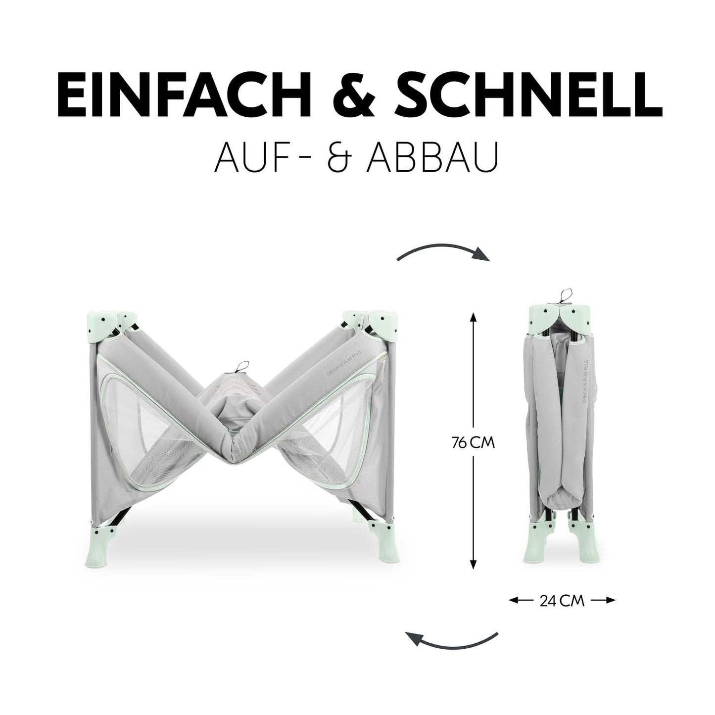 Kinderreisebett mit Transporttasche - Großer Schlupf zum Spielen - bis 15 kg