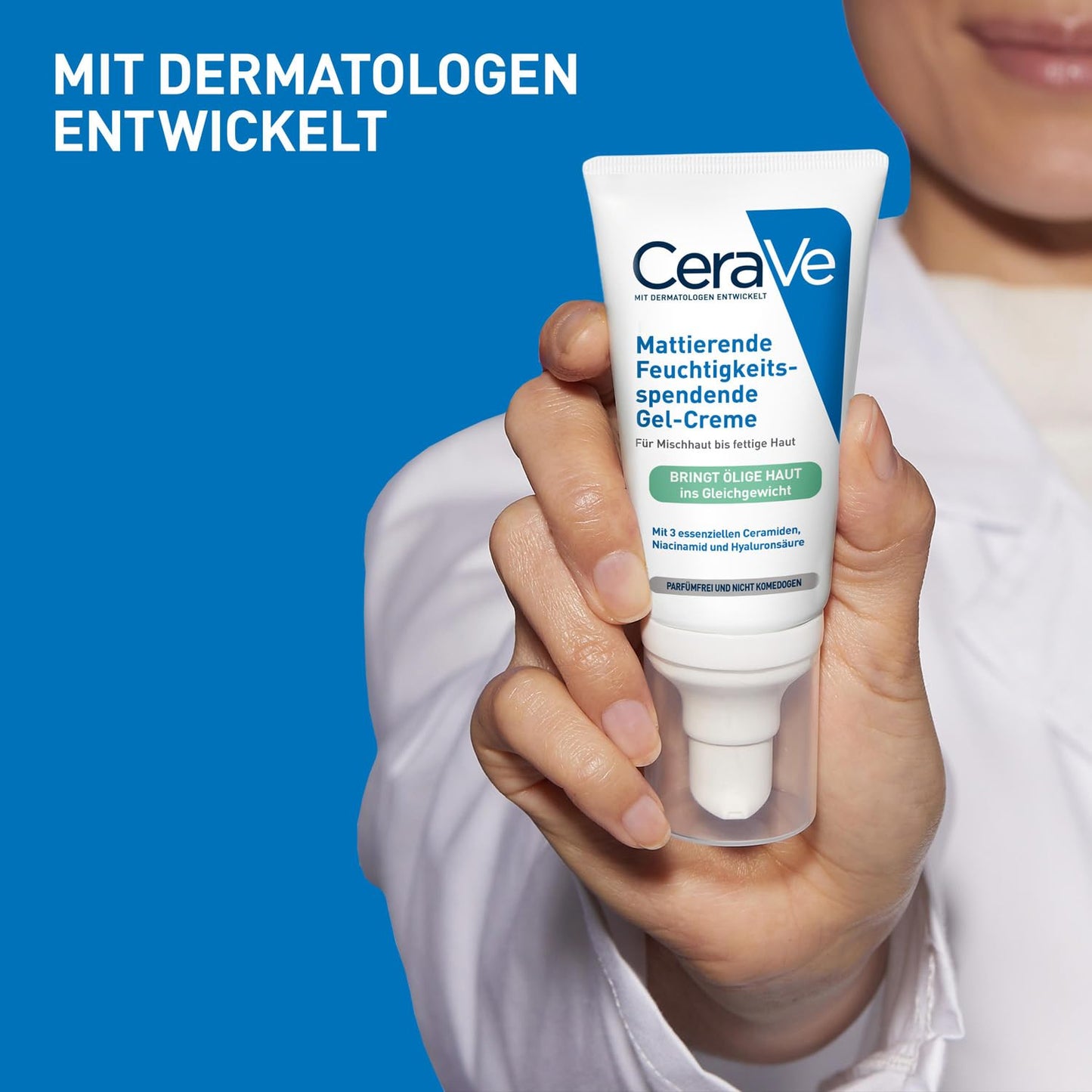 CeraVe Mattifying Moisturising Gel Cream for Oily and Oily Skin, with Hyaluronic Acid, Ceramides and Niacinamide, Long-Lasting Moisturising