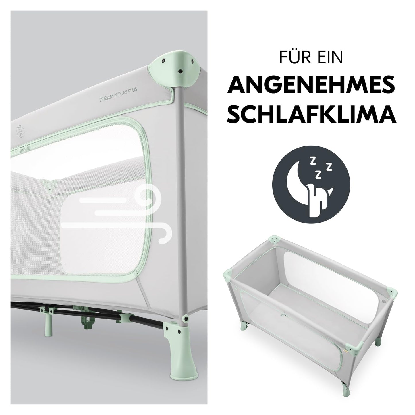 Kinderreisebett mit Transporttasche - Großer Schlupf zum Spielen - bis 15 kg