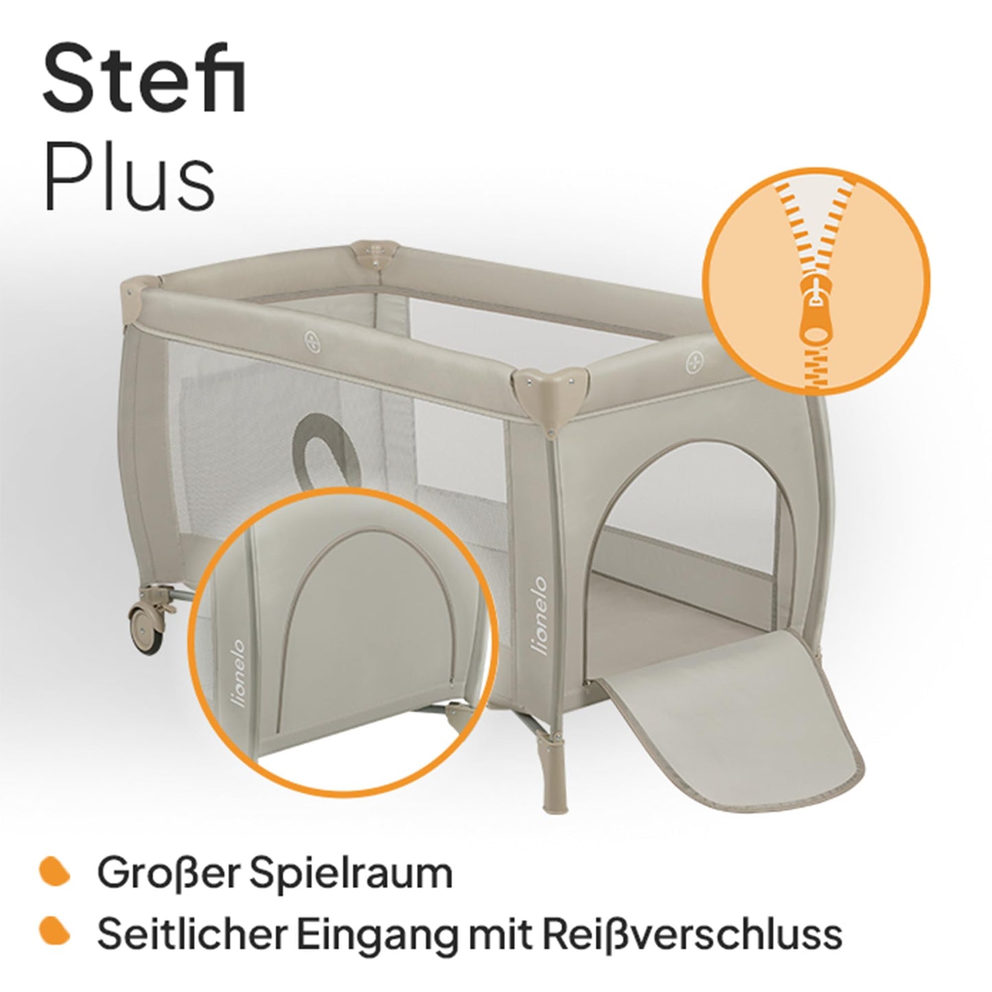 Reisebett bis 15 kg Babybett Kinderreisebett mit Matratze Seitlicher Eingang mit Reißverschluss