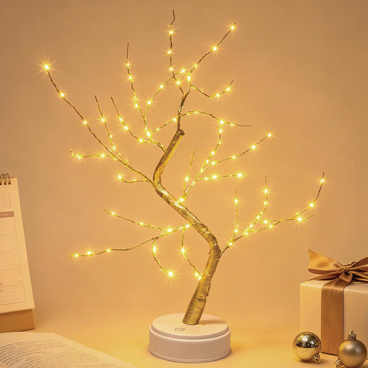LED Lichterbaum, Baum Licht Warmweiß Verstellbare Äste, 108 LED Baum Lampe Dekobaum Belichtet Baumbeleuchtung Innen Deko