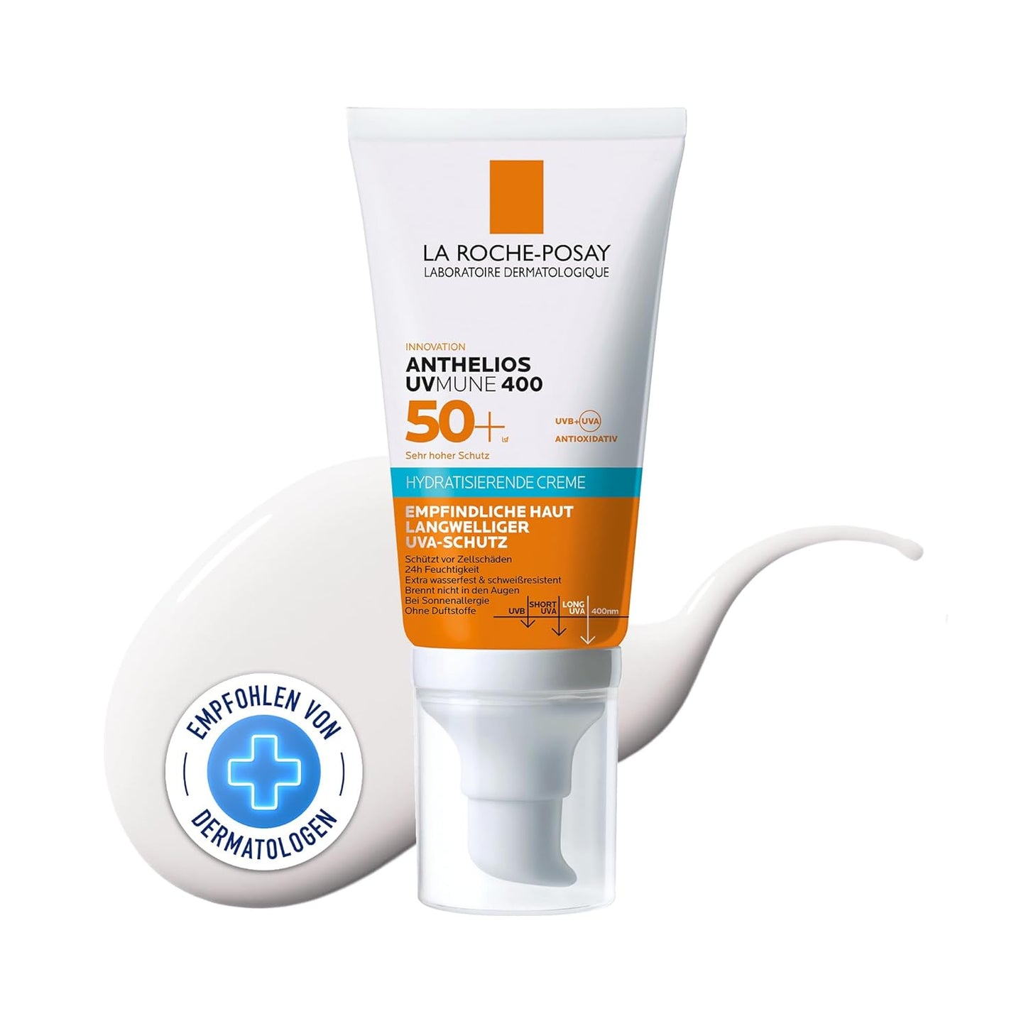 La Roche Posay ANTHELIOS Hydrating Cream UVMune 40 for Dry and Sensitive Skin and Sun Allergy, SPF 50+, 50 ml