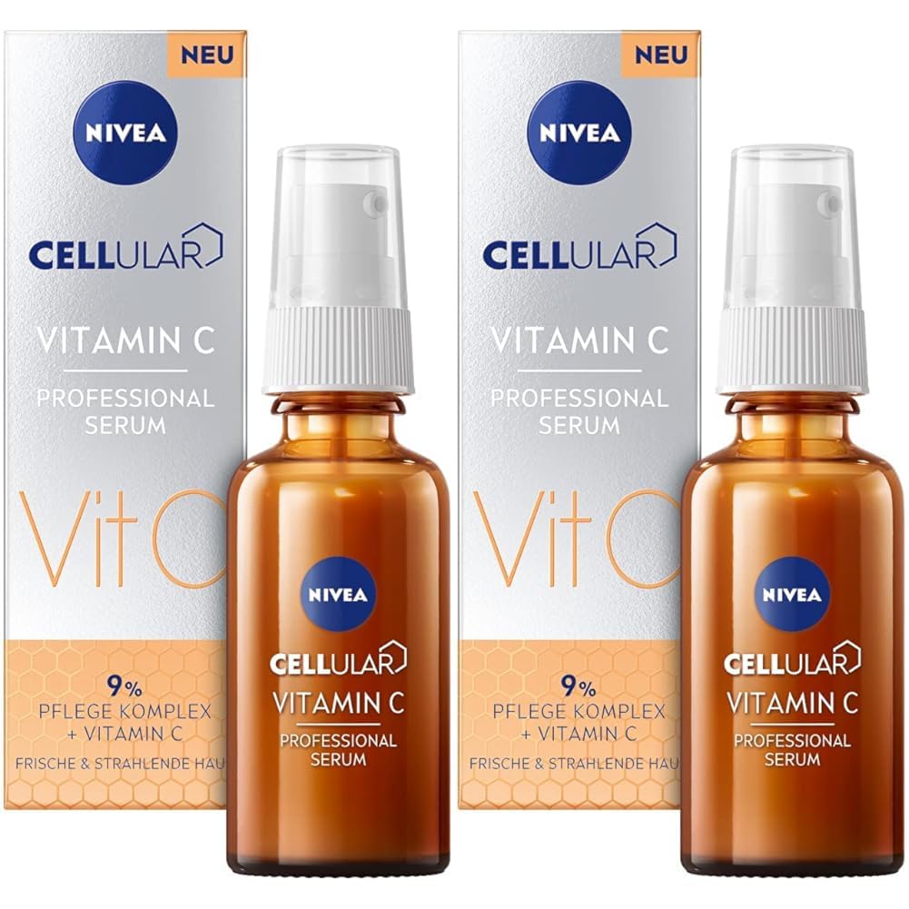 NIVEA Cellular Professional Serum Vitamin C (30 ml), Moisturising Vitamin C Serum, Anti-Wrinkle Serum for a More Even and Radiant Complexion