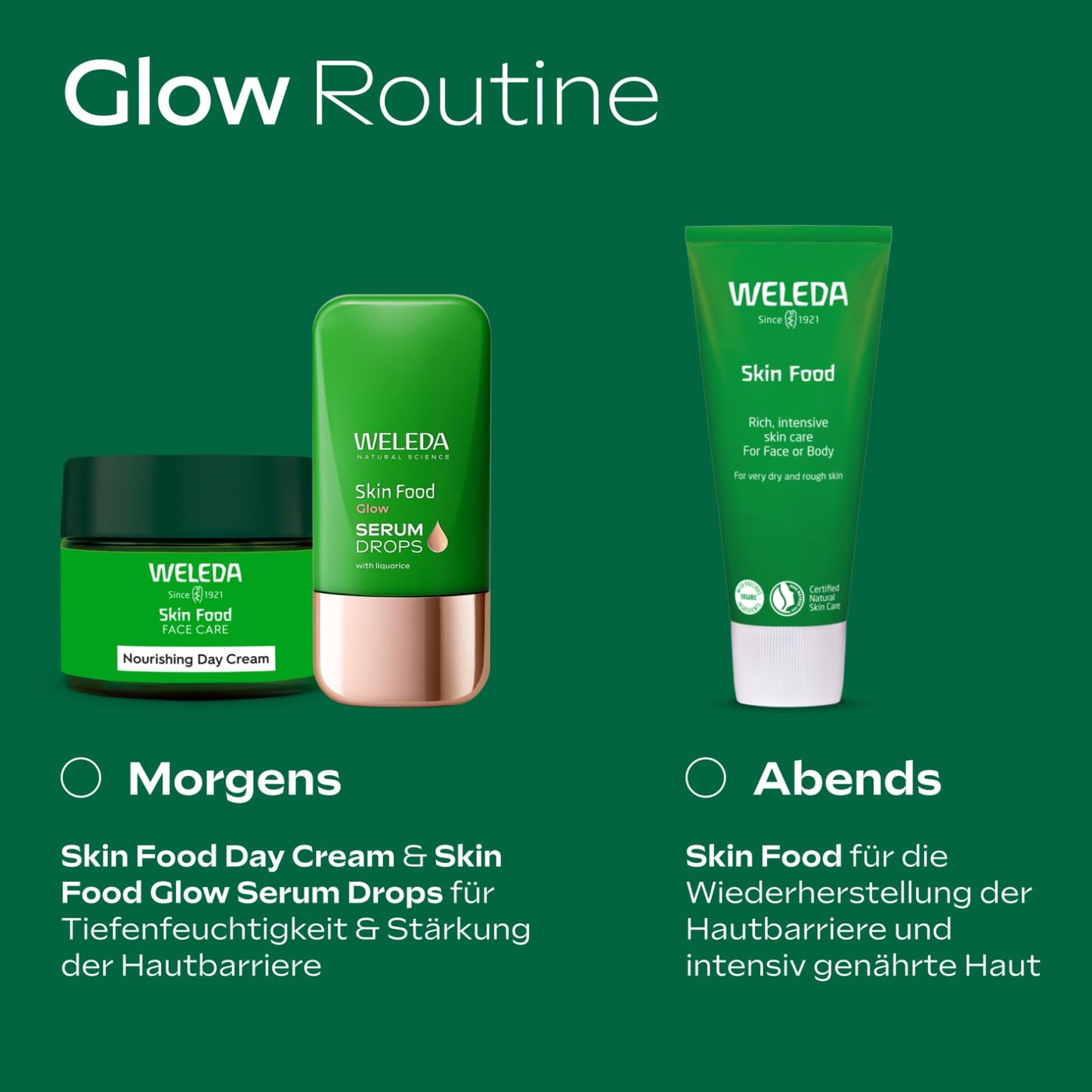 Weleda Organic Skin Food Glow Serum Drops - Natural Cosmetics Booster Drops with Licorice & Light-Reflecting Pigments for Radiant Complexion & Against Pigment Spots