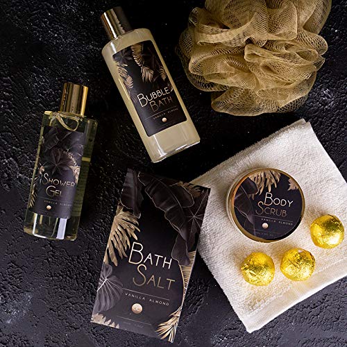 Accentra Luxury Bath Set Gift Set in Beautiful Golden Glitter Pumps, 9-Piece Luxury Beauty Set Shower Set - for a Relaxed Spa Experience