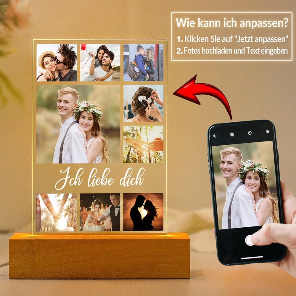 Personalisierte Geschenke für Freundin, Personalisierte Bilderrahmen mit Foto, Personalisierter Bilderrahmen mit Bild