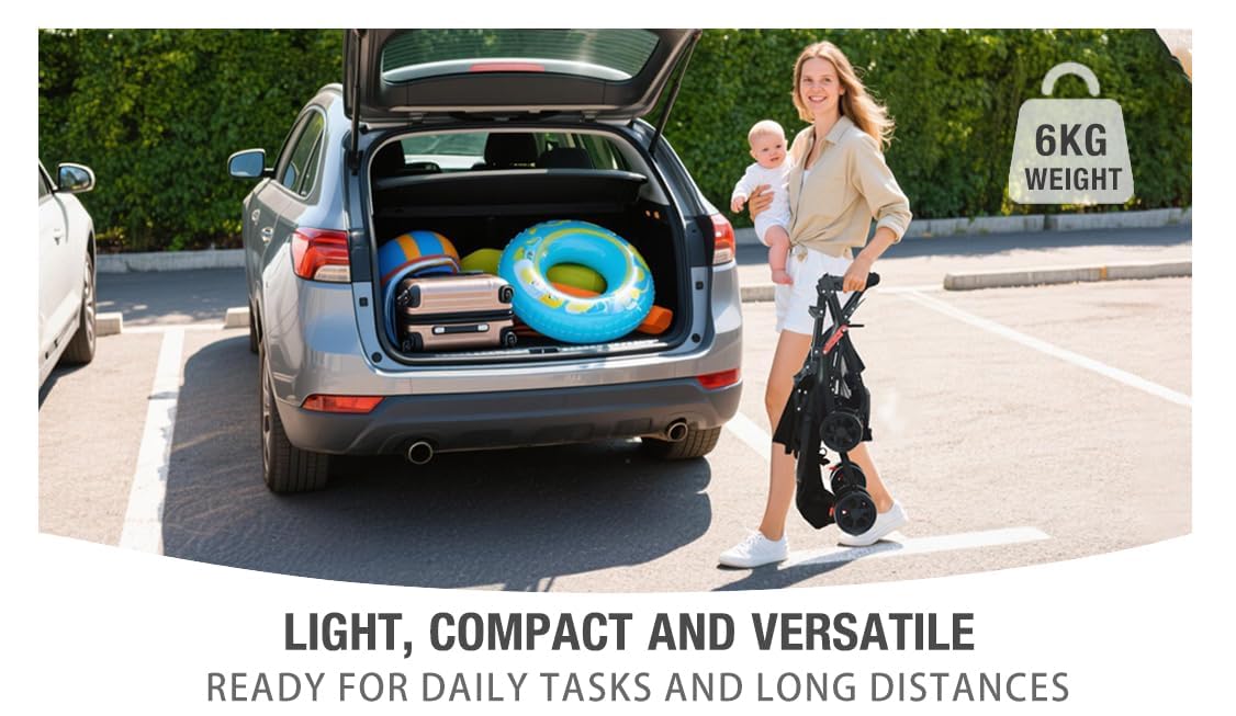 Reenborn 3-in-1 Pushchair, Buggy with Two Reversible Sliding Modes, Pushchair with Frame Aluminium Alloy, Baby Pram, 3-in-1 Complete Set with One-Click Folding Design