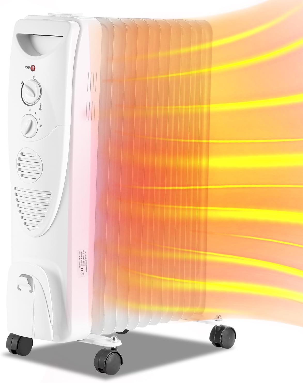 Heizung Fiqops Oil Radiator 2500 W, Energy Saving with 11 Ribs 3 Heat Settings, Thermostat, WiFi App & Remote Control, Digital Display
