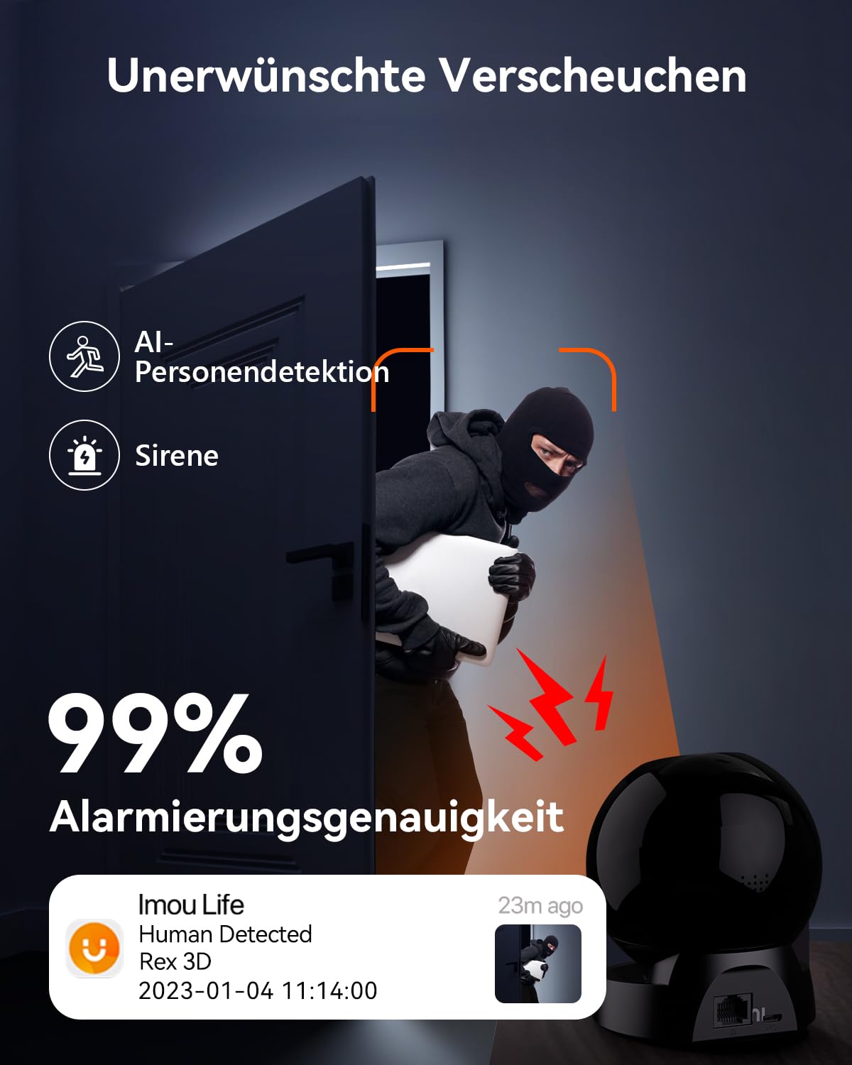 2K Überwachungskamera Innen 355°/70°, 3MP WLAN Kamera Indoor