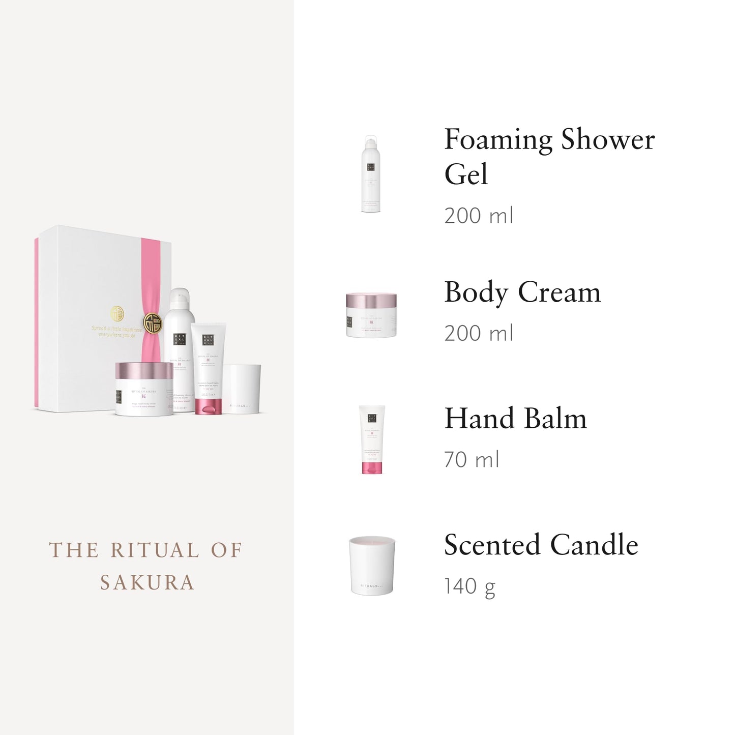 RITUALS The Ritual of Sakura Medium Gift Set - Four Skin Care Products with Cherry Blossom and Rice Milk