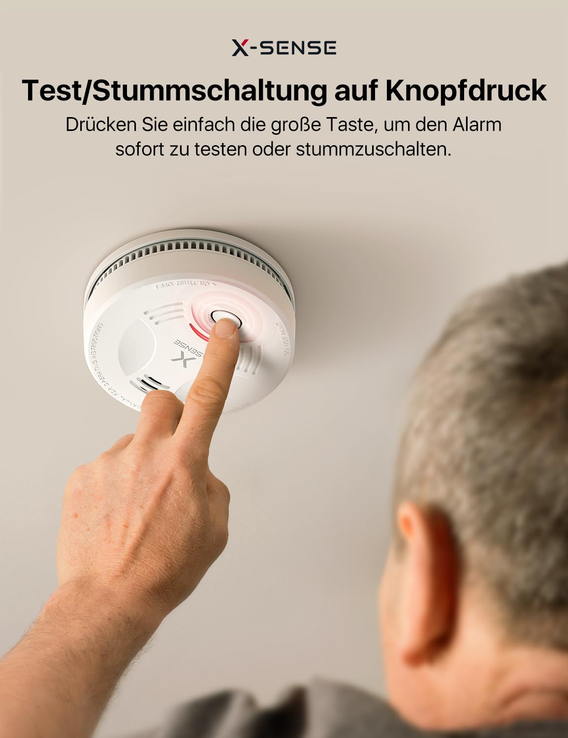 X-Sense Rauchmelder mit 10 Jahre Batterie und Magnethalterung, Feuermelder, TÜV Rheinland-Zertifiziert