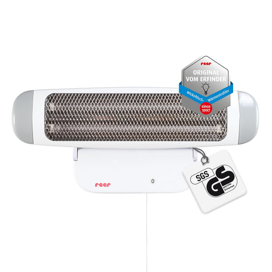Heizstrahler - Heater for Wall Mounting, 2 Heat Settings, Timer, Medical Standard Tested