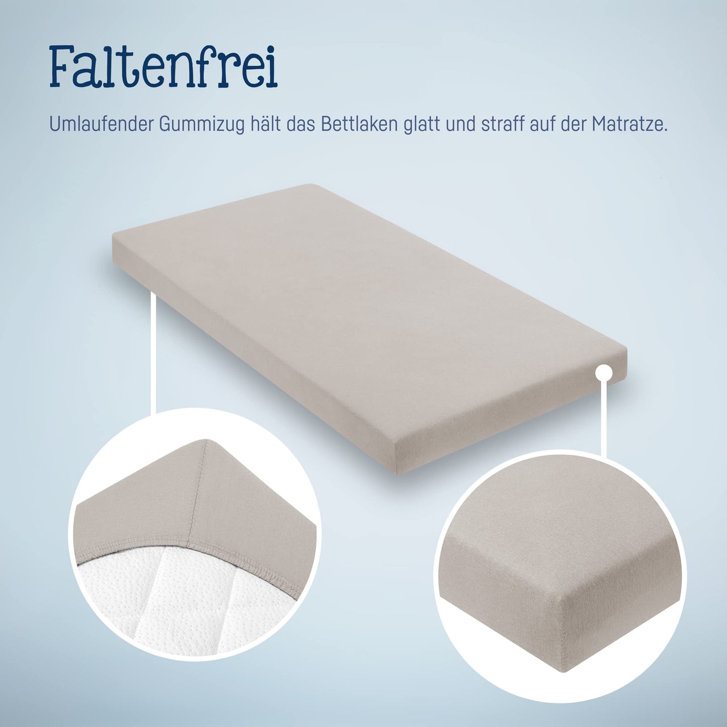 Spannbettlaken für Baby- & Kinderbett, 100% Jersey-Baumwolle, 2er Pack