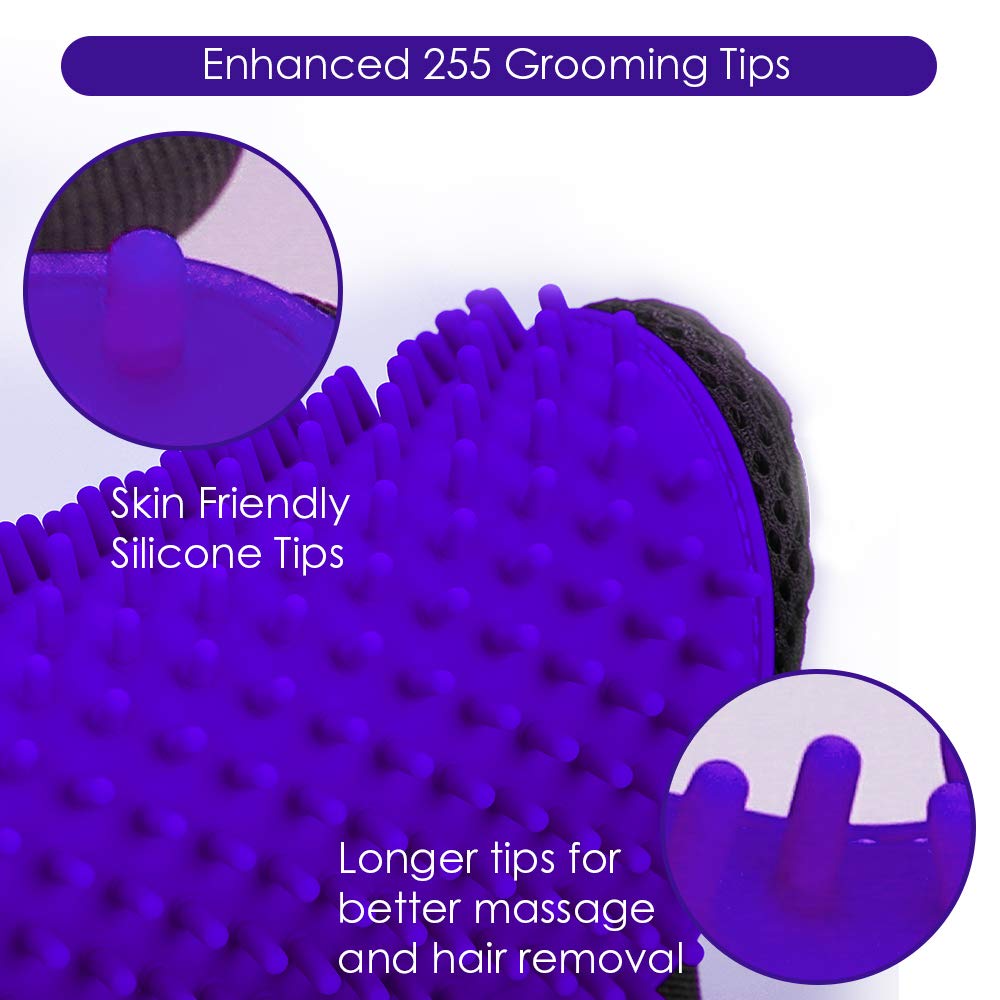 Pet Grooming Glove, Gentle Deshedding Brush - Efficient Pet Hair Remover Glove