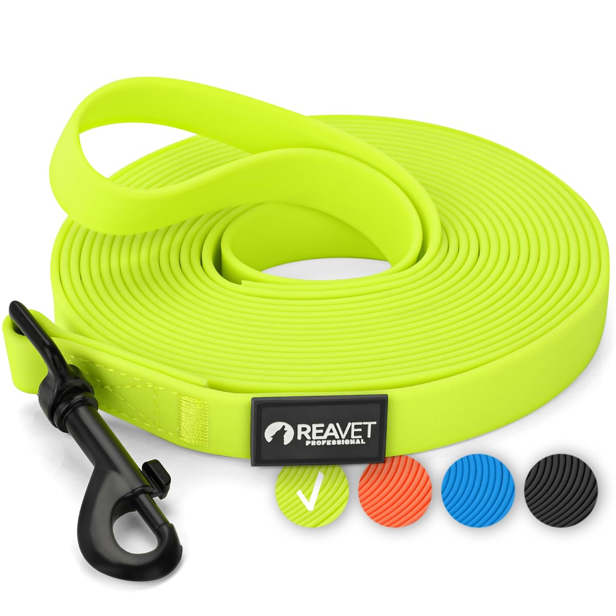 Schleppleine für Hunde 5 Meter, Schwarz I Robuste & wasserfeste Hundeleine lang I Übungsleine mit Griff