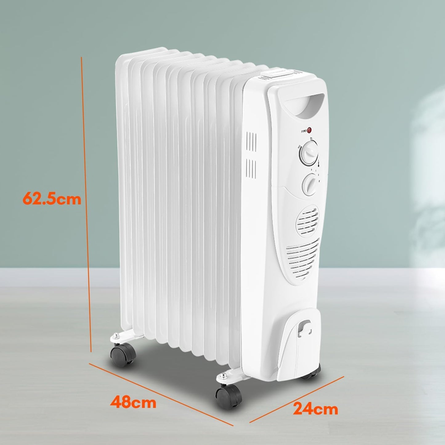 Heizung Fiqops Oil Radiator 2500 W, Energy Saving with 11 Ribs 3 Heat Settings, Thermostat, WiFi App & Remote Control, Digital Display