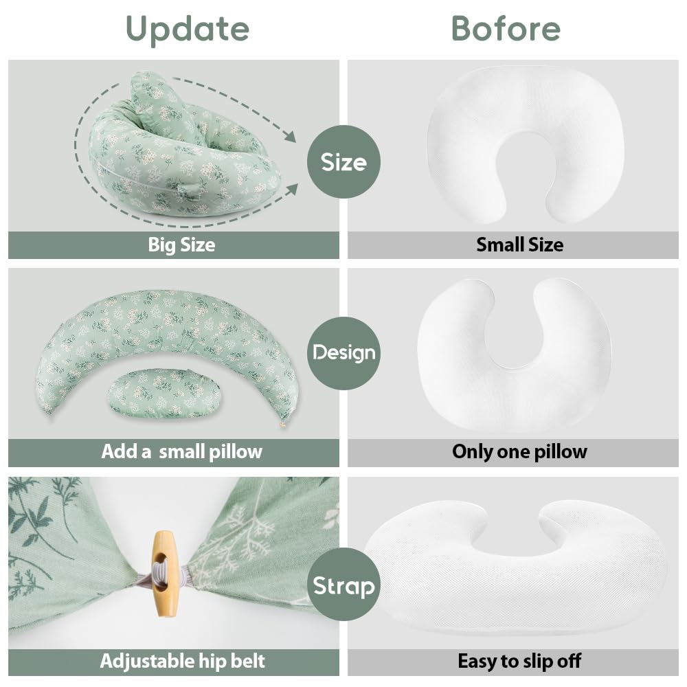 Chilling Home 2-in-1 Nursing Pillow, XXL Pregnancy Pillow, Side Sleeper Pillow for Baby, Pregnancy Pillow