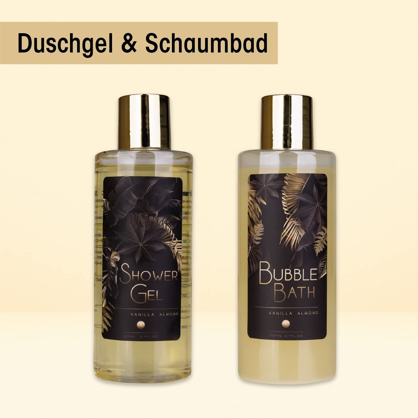 Accentra Luxury Bath Set Gift Set in Beautiful Golden Glitter Pumps, 9-Piece Luxury Beauty Set Shower Set - for a Relaxed Spa Experience