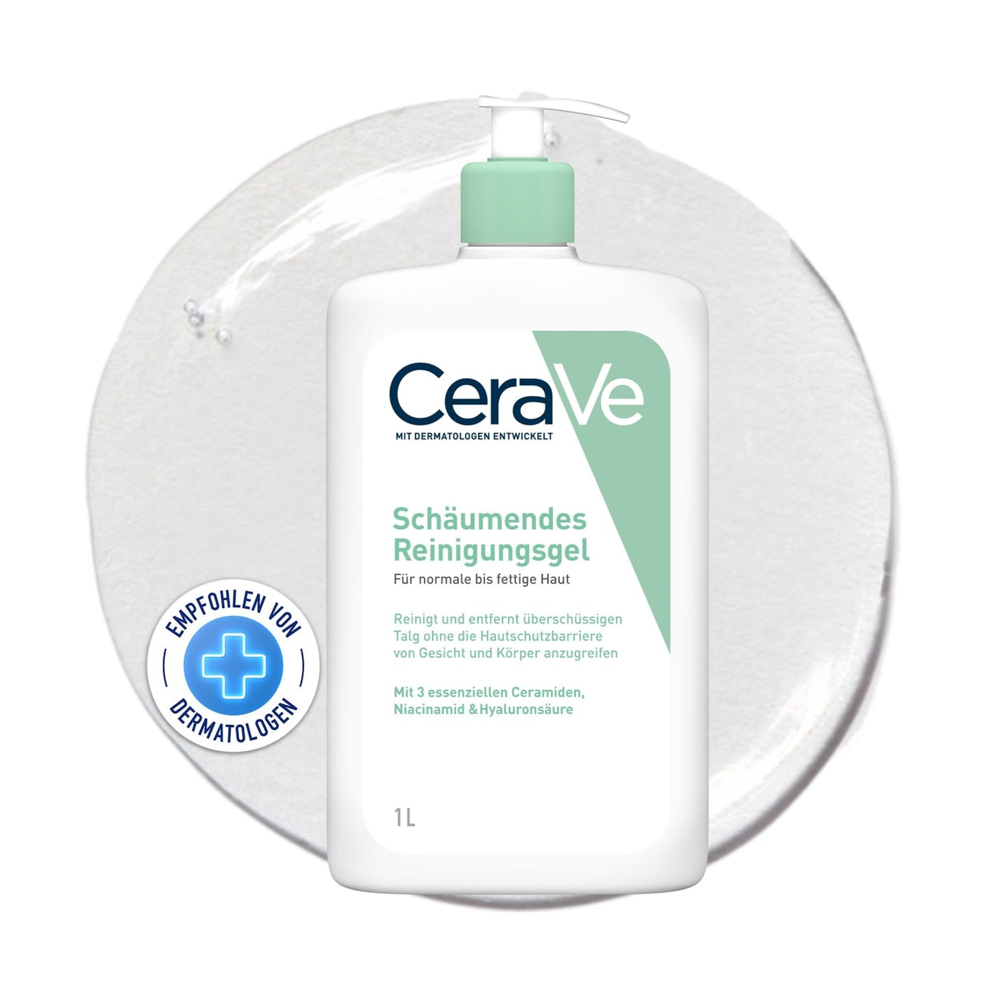 CeraVe Schäumendes Reinigungsgel und Feuchtigkeitslotion, Mit Hyaluronsäure, Für Gesicht und Körper, Ohne Duftstoffe, Auch bei Neurodermitis und Allergien, 473 ml + 88 ml
