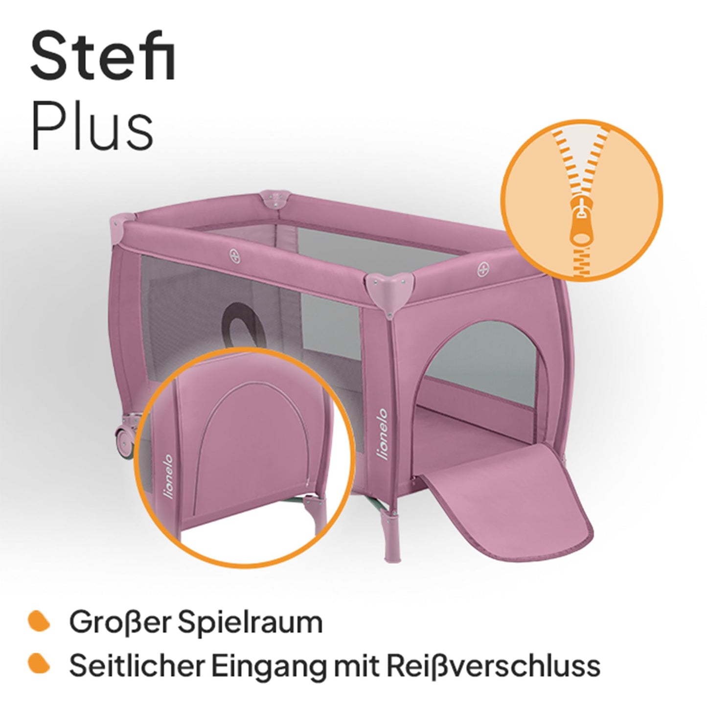 Reisebett bis 15 kg Babybett Kinderreisebett mit Matratze Seitlicher Eingang mit Reißverschluss