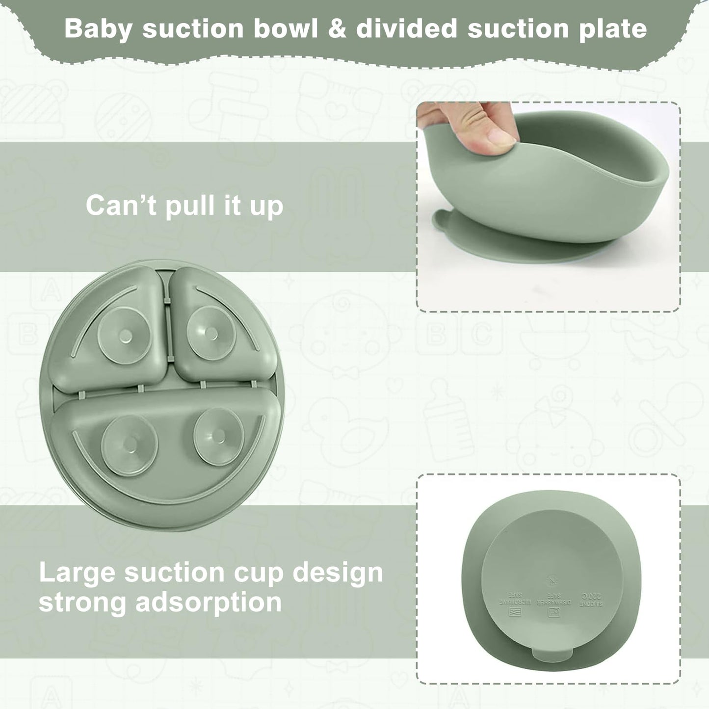 Baby Geschirr set, Crockery Set, Set of 12 Children's Tableware, Baby Spoon, Drinking Cup