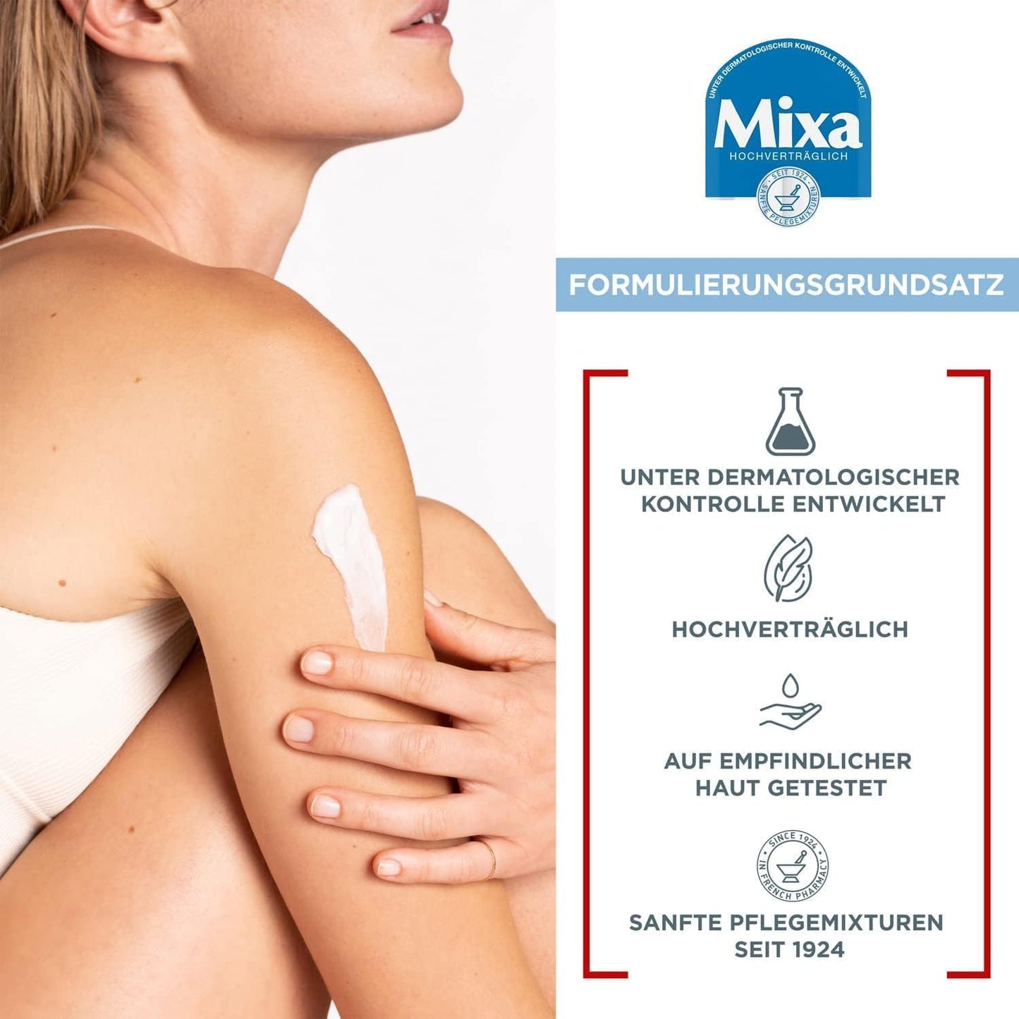 Mixa Urea hauterneuernde Creme mit Urea & Niacinamide, für trockene und raue und unebene Haut, repariert und glättet, Feuchtigkeitspflege für Hände und Gesicht