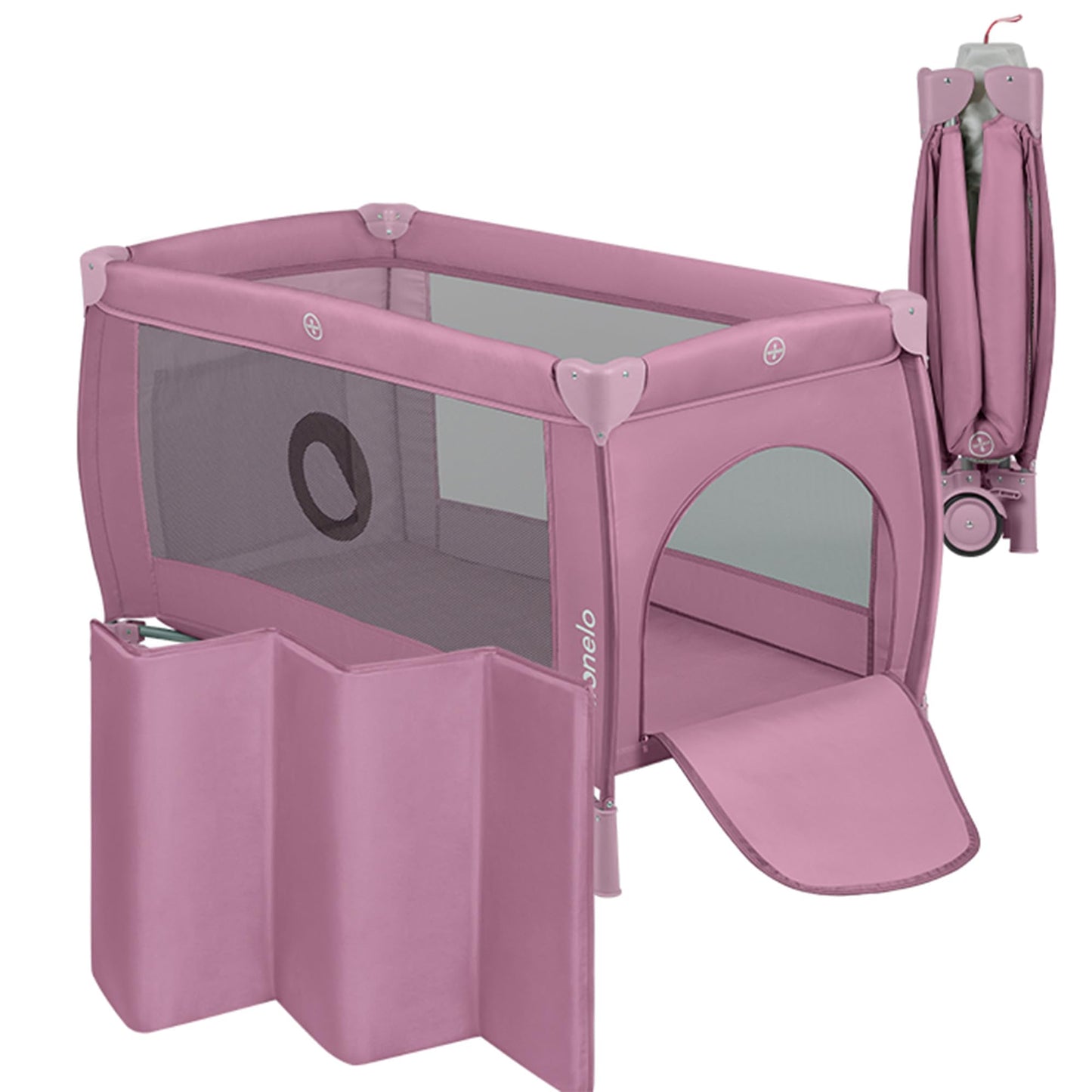 Reisebett bis 15 kg Babybett Kinderreisebett mit Matratze Seitlicher Eingang mit Reißverschluss