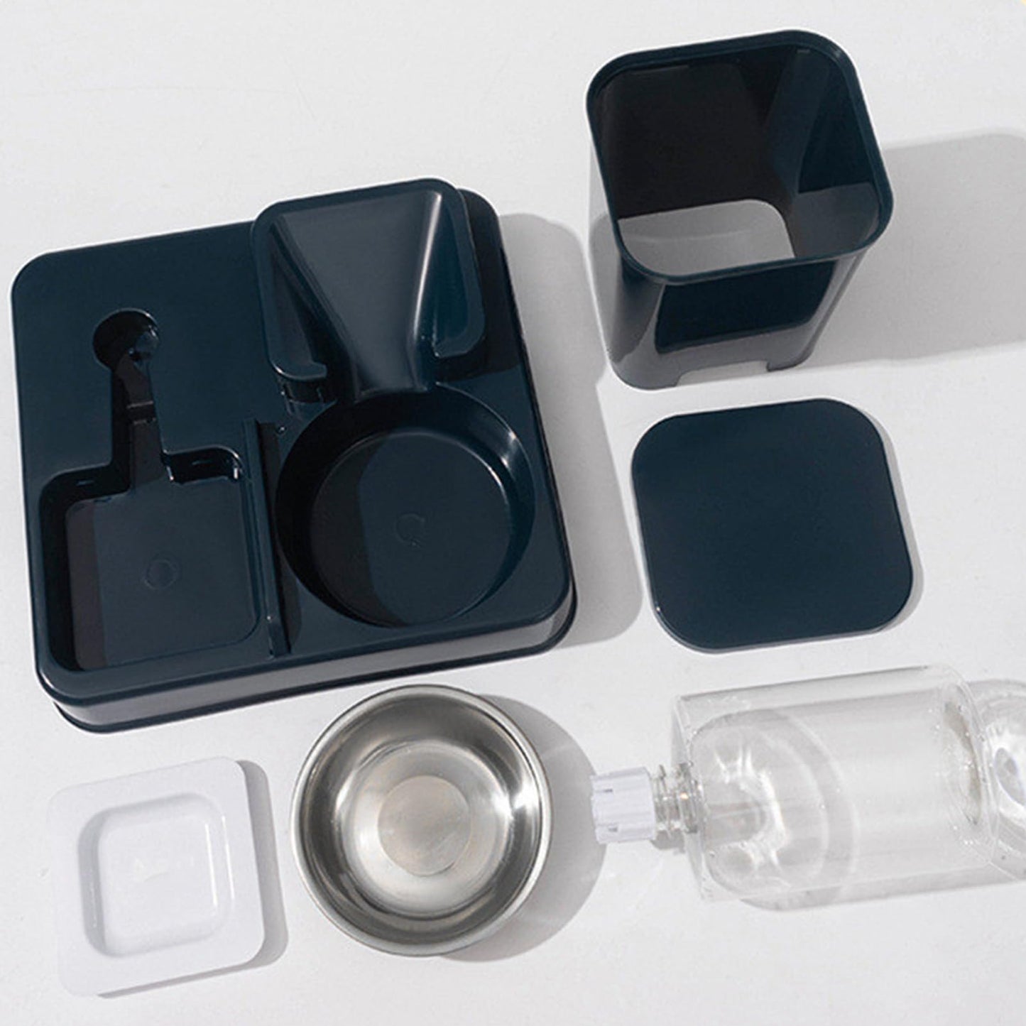 Bomefoi Automatic 2-in-1 Cat Feeder, Feeding and Drinker for Pet Food, Non-Slip Automatic Drinking Bottle