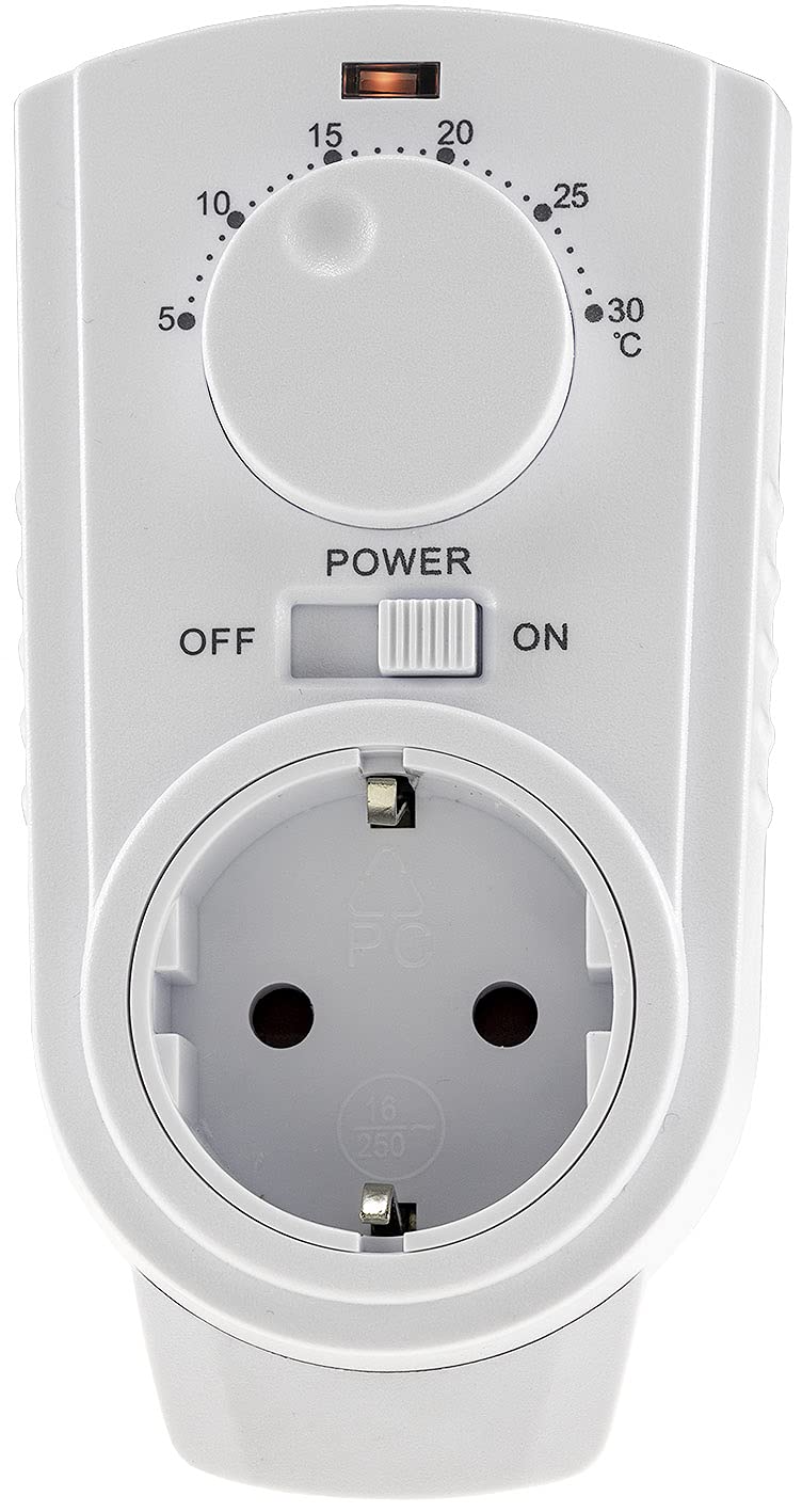 Socket Thermostat, Max. 3500 W, On/Off/Auto, 230 V for Heating and Cooling Devices