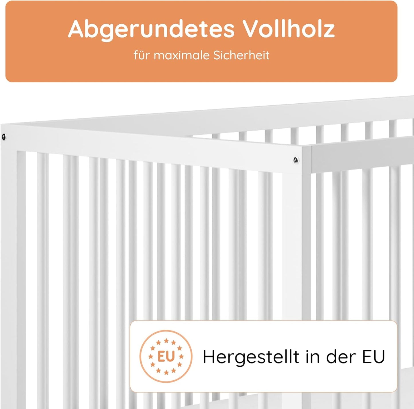 Kids Collective Baby Cot Bed 60x120 | 70x140 cm Height Adjustable