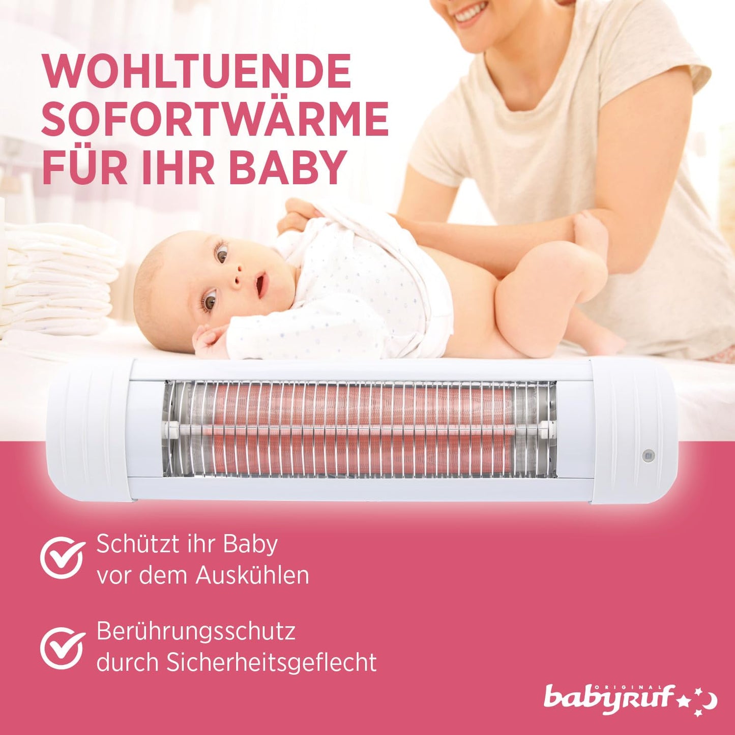 Baby Heater Heizstrahler 600 Watt Changing Table Heater Automatic