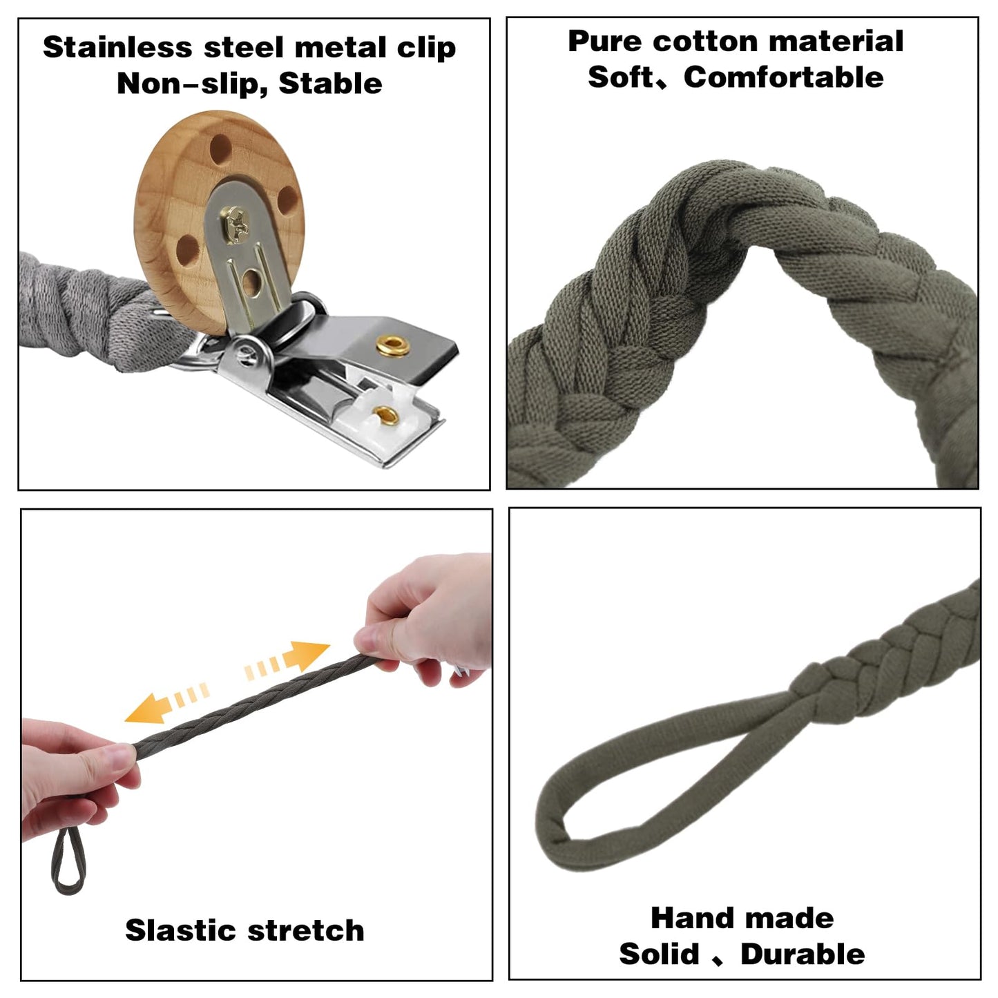 ABirdon Schnullerkette Baby,5 Stück Schnullerketten Clips mit 3 Stück Silikonring, passend für alle Schnuller