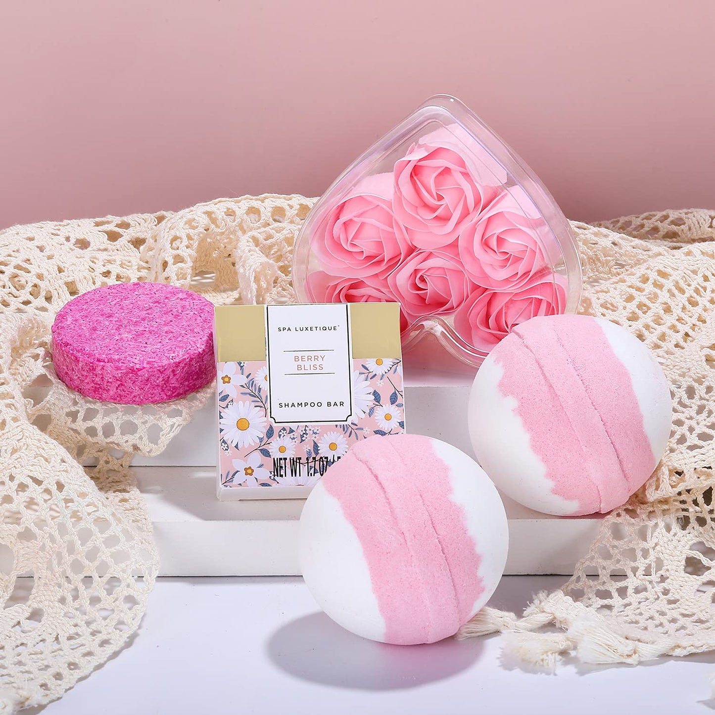 Bath Gift Set, Spa Luxury Beauty Set for Her 15-Piece Birthday Gift, Spa Set, Wellness Set for Women, Bath Gifts for Mother's Day, Christmas Gifts for Women