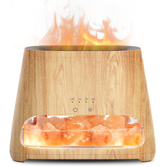 2-in-1 Aroma Diffuser & Salt Range Pakistan Light, Flame Effect for Essential Oils, Humidifier with 3 Brightness, 150 ml