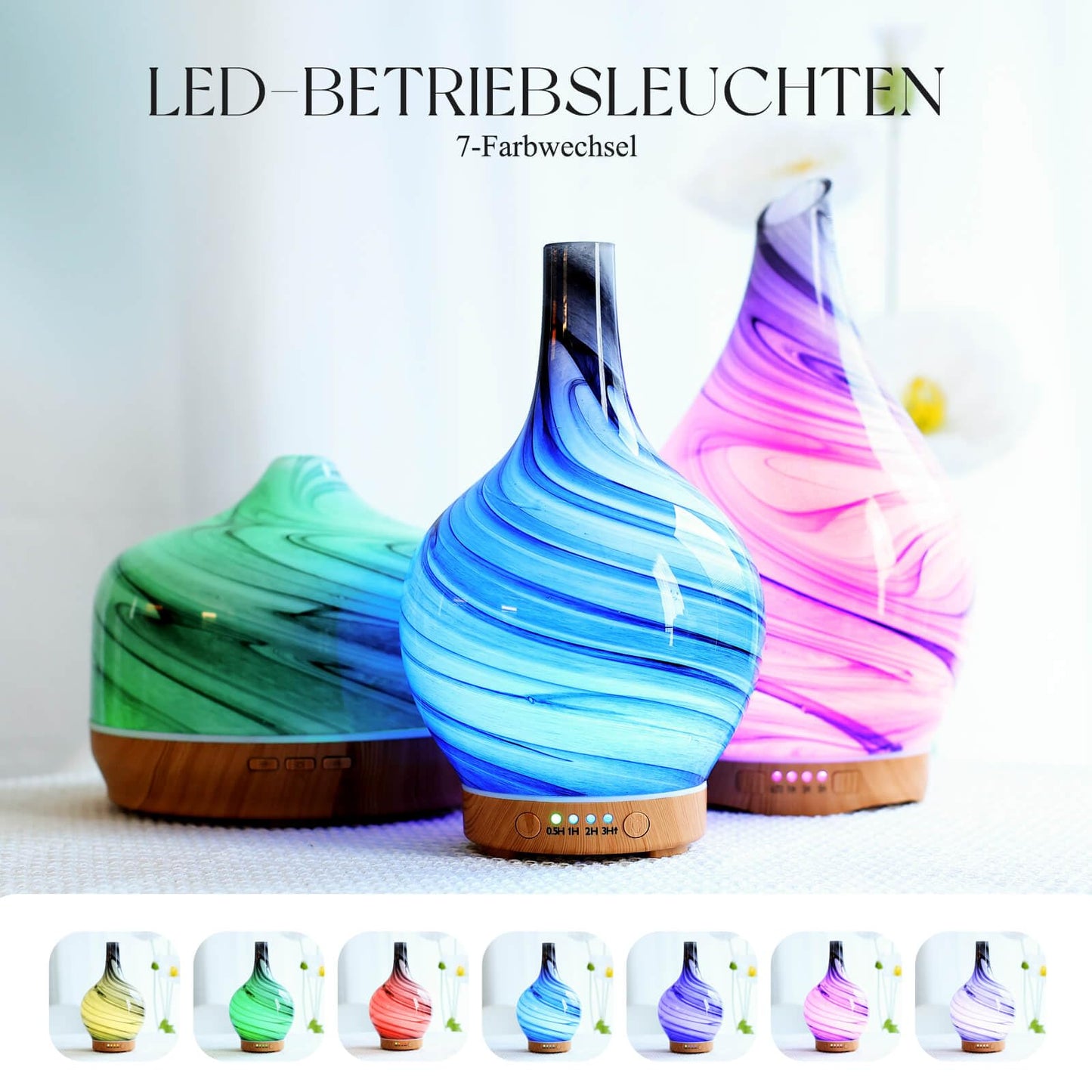 Aroma Diffuser Luftbefeuchter,150ml Luftbefeuchter Ultraschall Leise 7 farbwechselnde LEDs,Diffuser für Ätherische Öle Raumbefeuchter