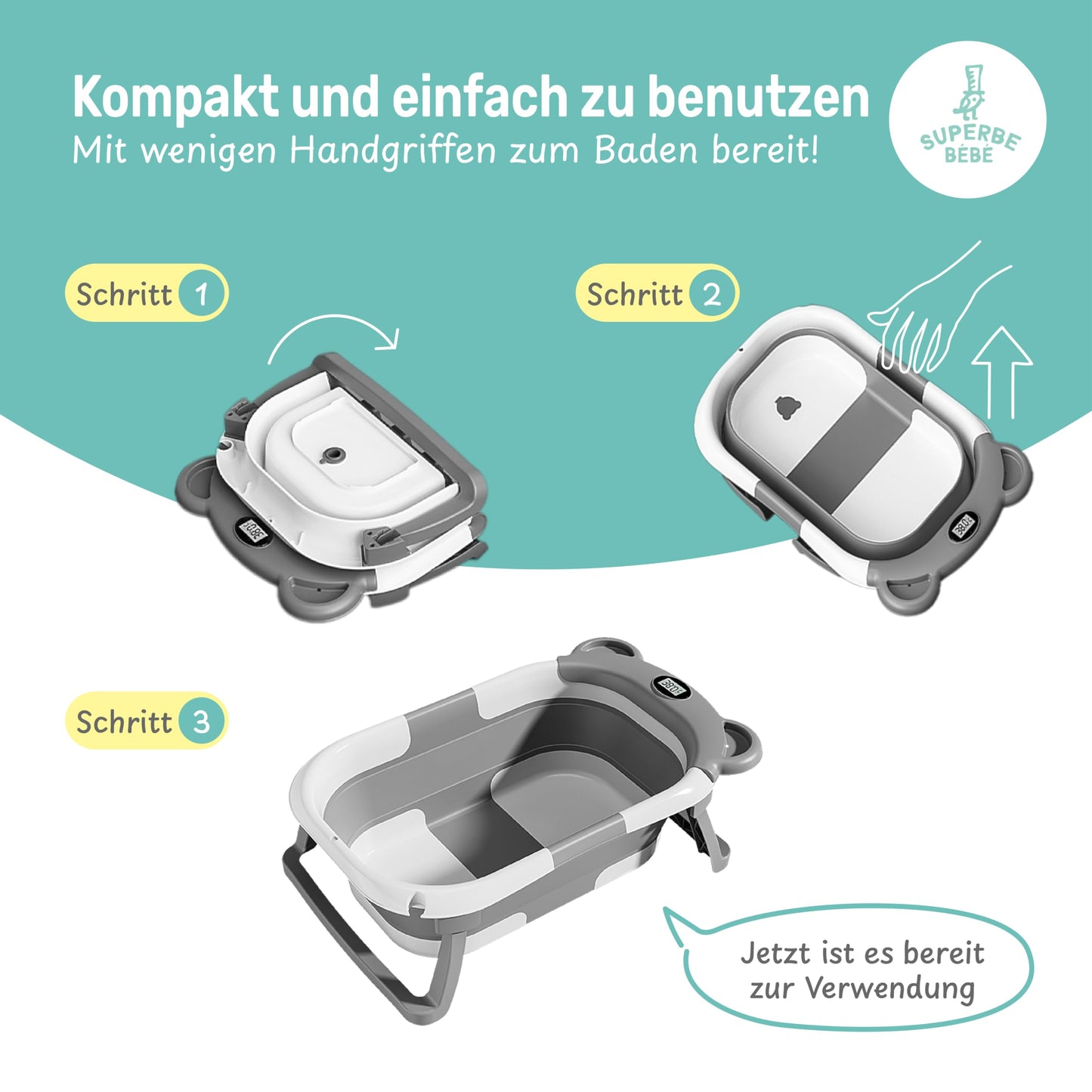 Faltbar Baby Badewanne Mit Rutschfestem Badewannensitz