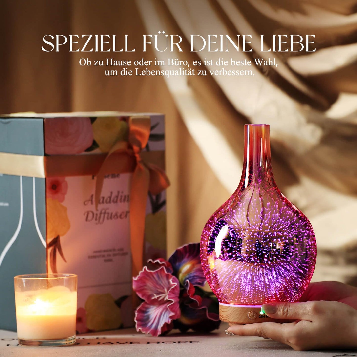 Aroma Diffuser Luftbefeuchter,150ml Luftbefeuchter Ultraschall Leise 7 farbwechselnde LEDs,Diffuser für Ätherische Öle Raumbefeuchter