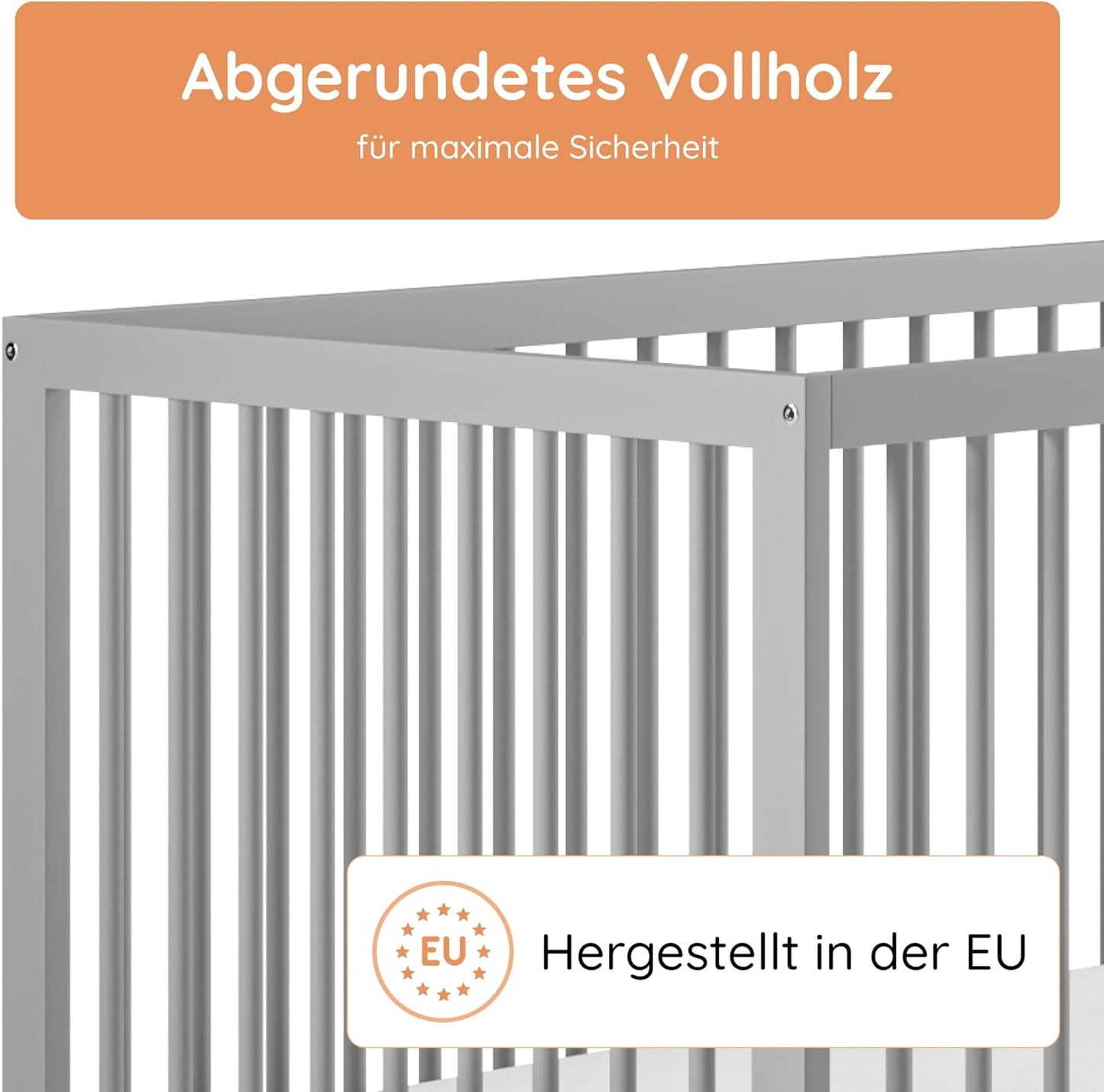 Kids Collective Baby Cot Bed 60x120 | 70x140 cm Height Adjustable