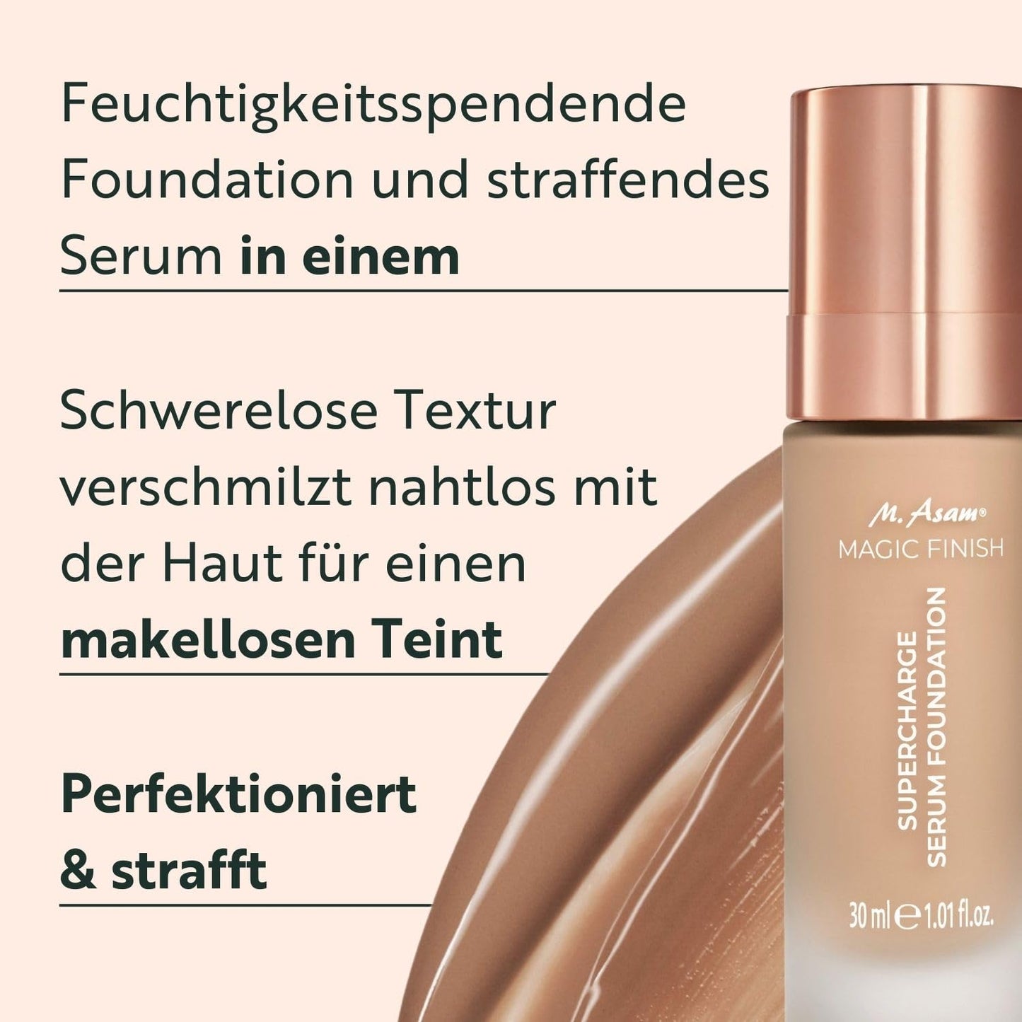MAGIC FINISH Supercharge Serum Foundation Creamy Nude – Feuchtigkeit spendende Foundation & straffendes Gesichtsserum in Einem, Anti-Aging Make-up
