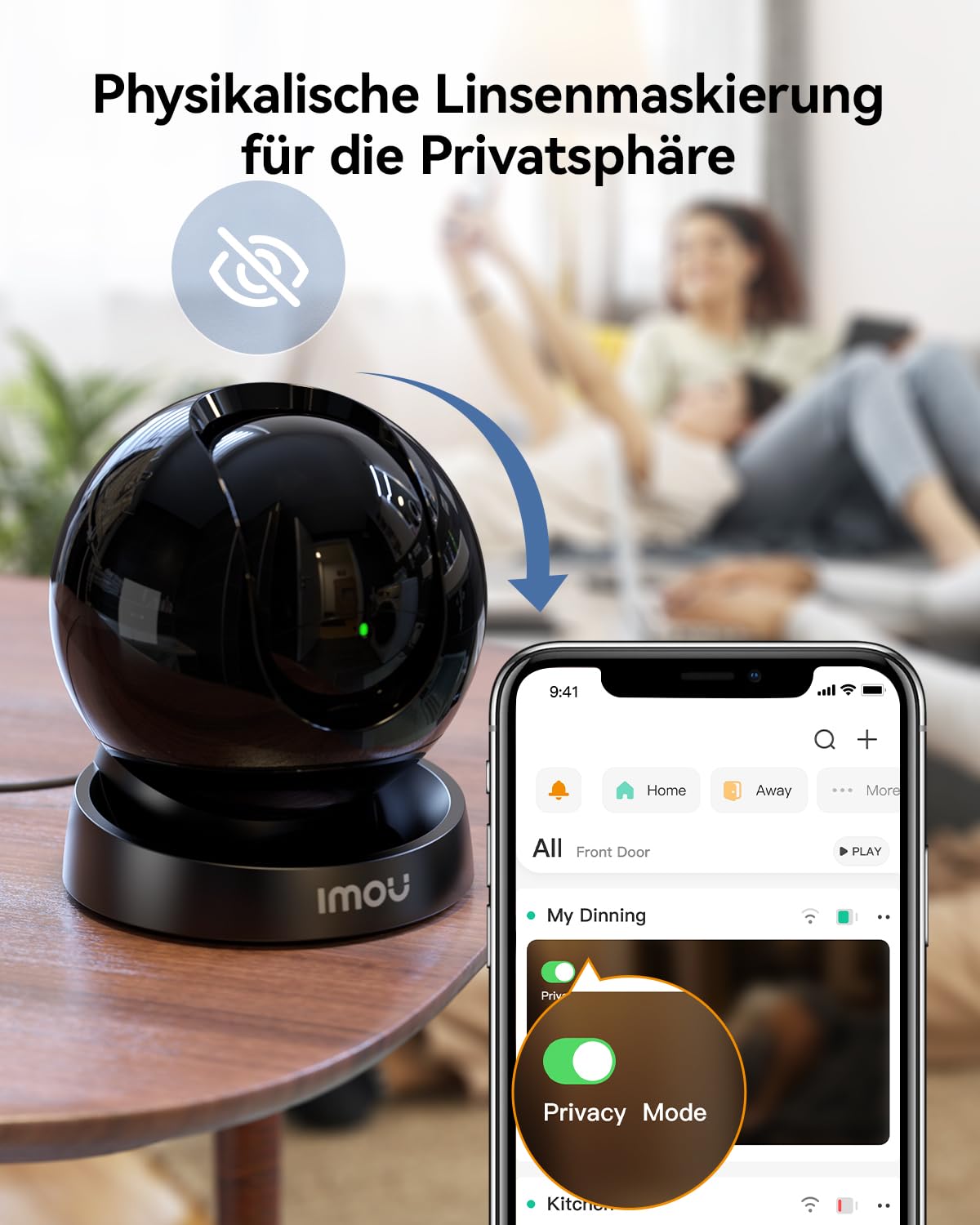 2K Überwachungskamera Innen 355°/70°, 3MP WLAN Kamera Indoor