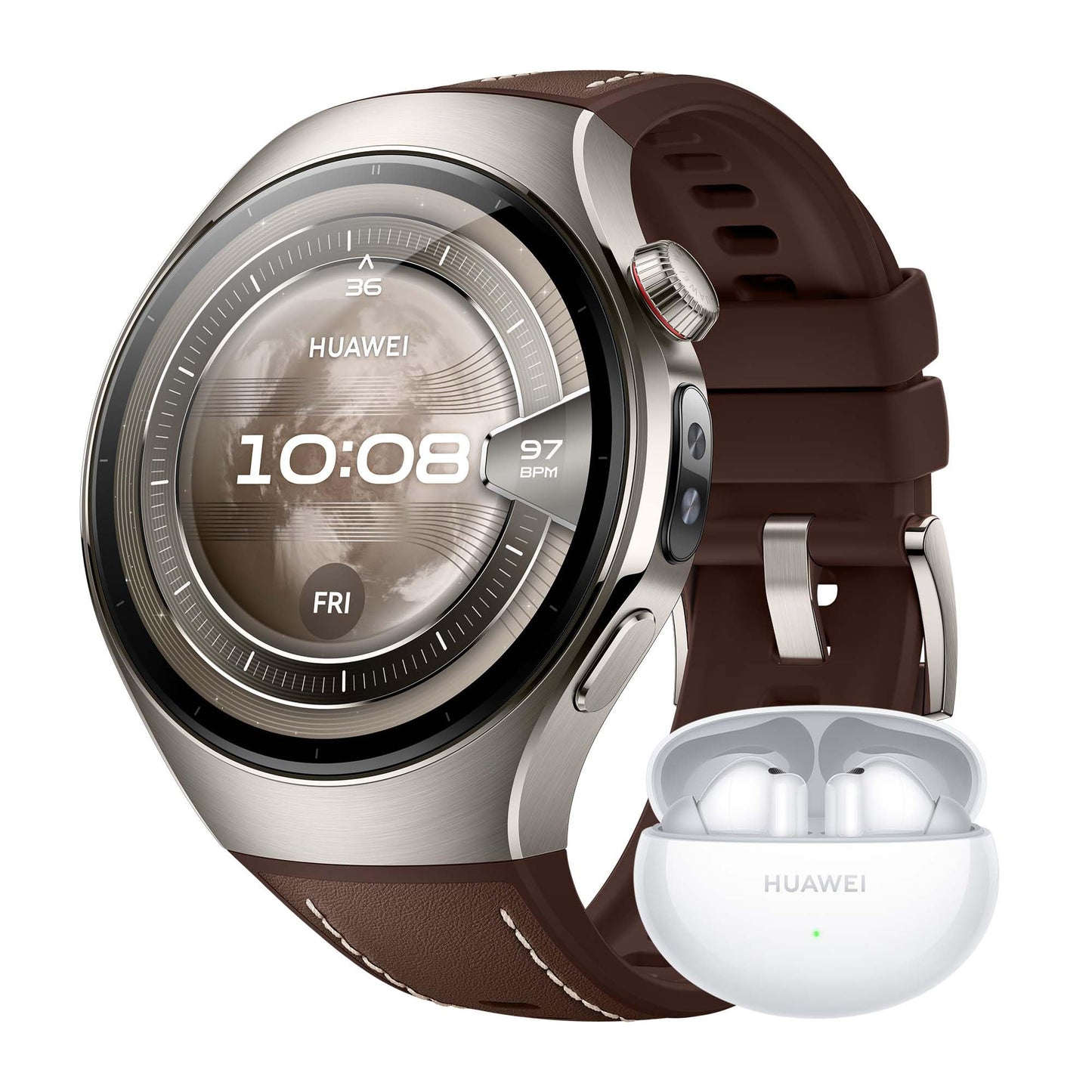 HUAWEI Watch 5 Smartwatch Men Women, Health Glance, 5ATM Waterproof, GPS, SpO2 at Fingertip, Compatible with Android™ & iOS, Sapphire Glass, 42 mm, White